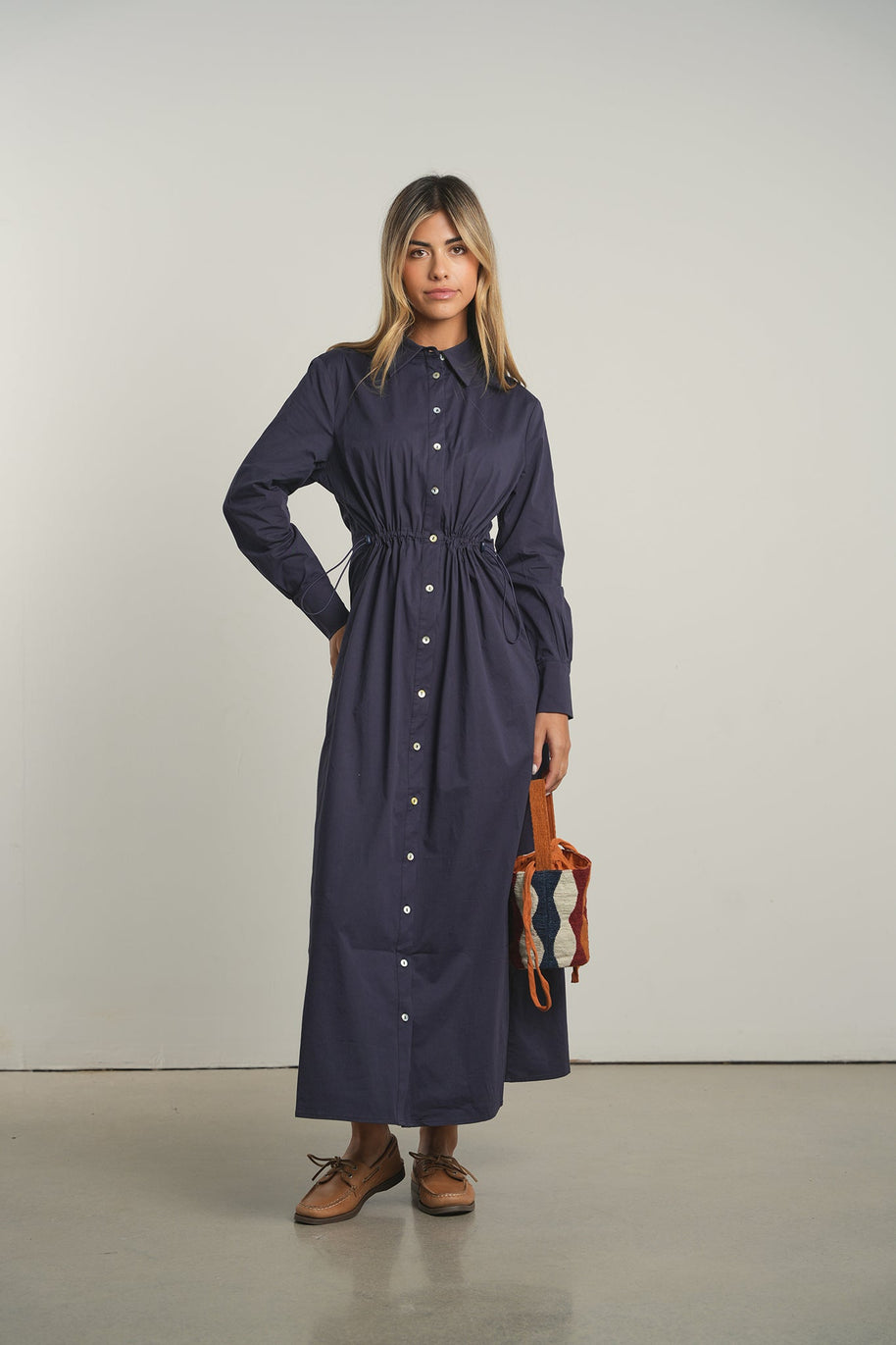Poplin Toggle Dress-Point