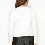 Solid Textured Knit Cardi