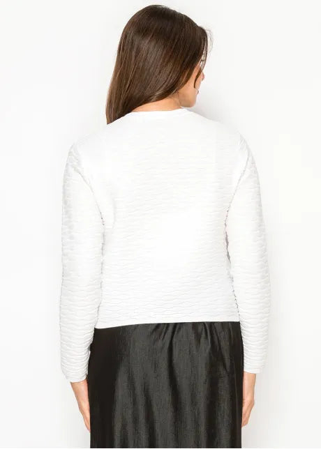 Solid Textured Knit Cardi