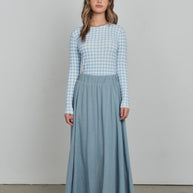 Point linen panel skirt
