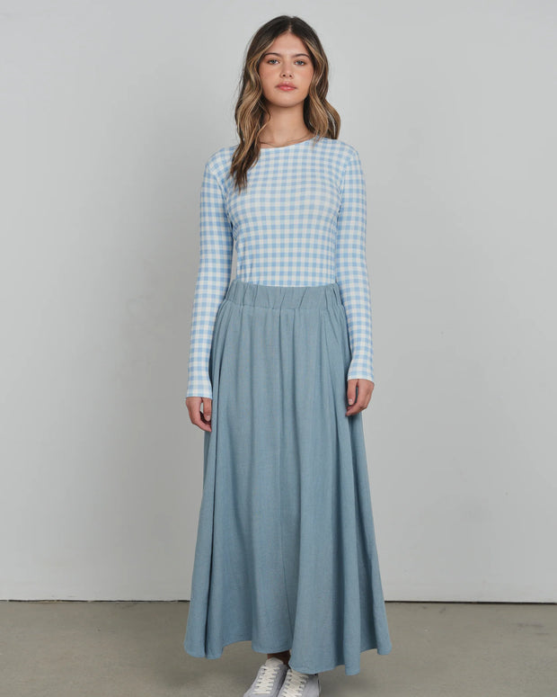 Point linen panel skirt