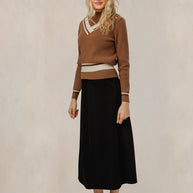 Striped Layered Mock Neck
