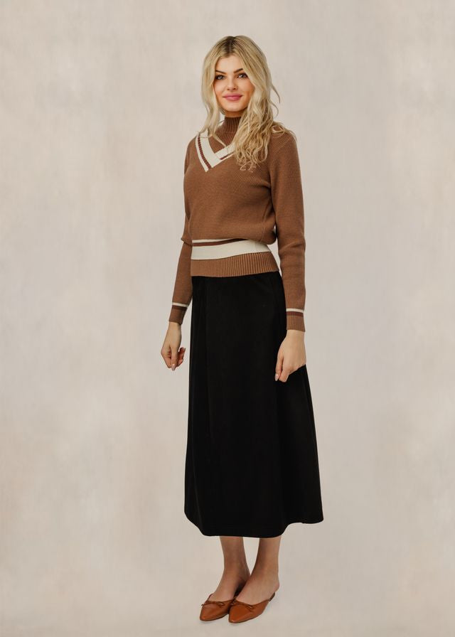 Striped Layered Mock Neck