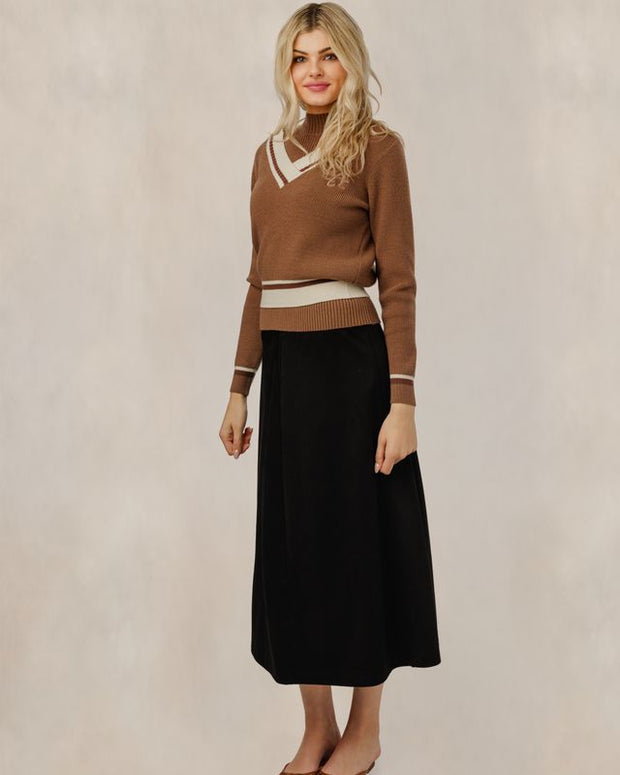 Striped Layered Mock Neck
