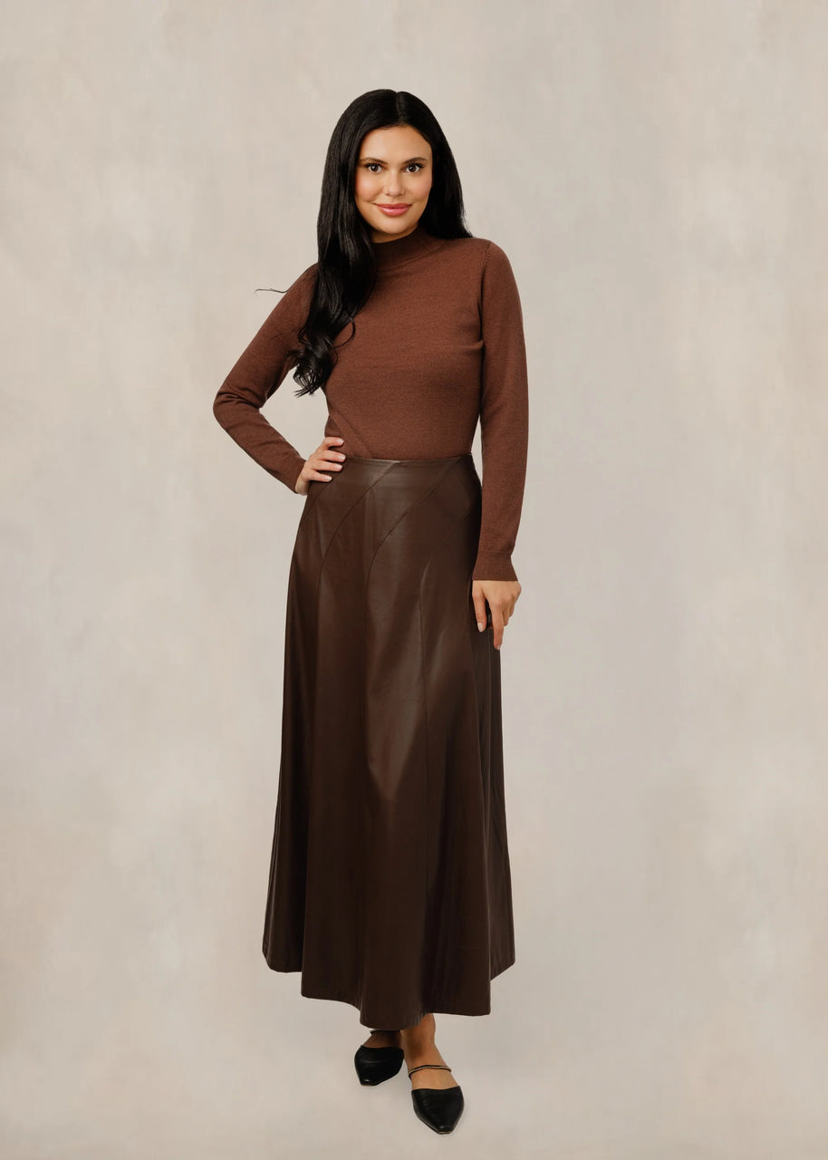 Leather Skirt - Brown