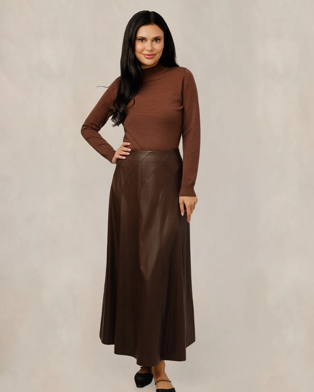 Leather Skirt diagonal seam
