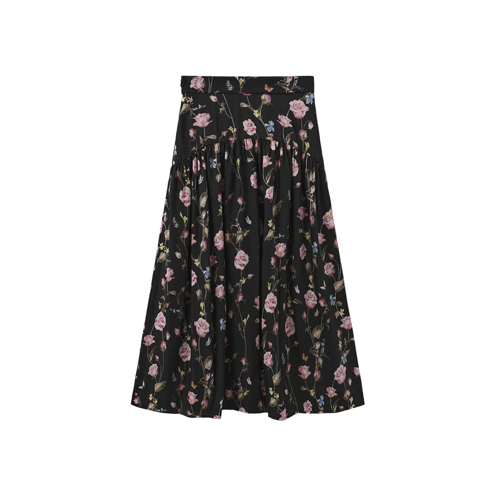 DROP WAIST FLORAL SKIRT