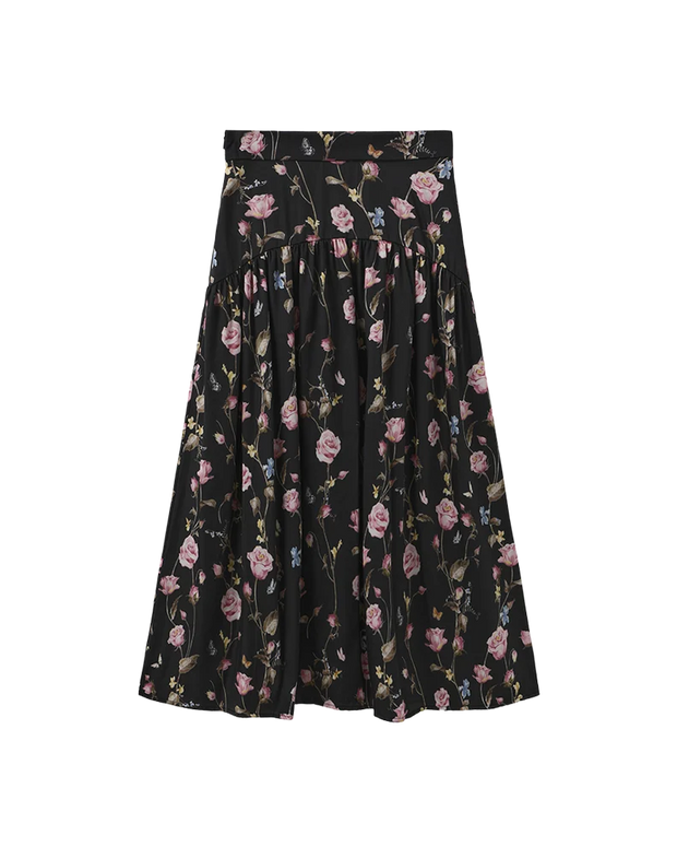 DROP WAIST FLORAL SKIRT