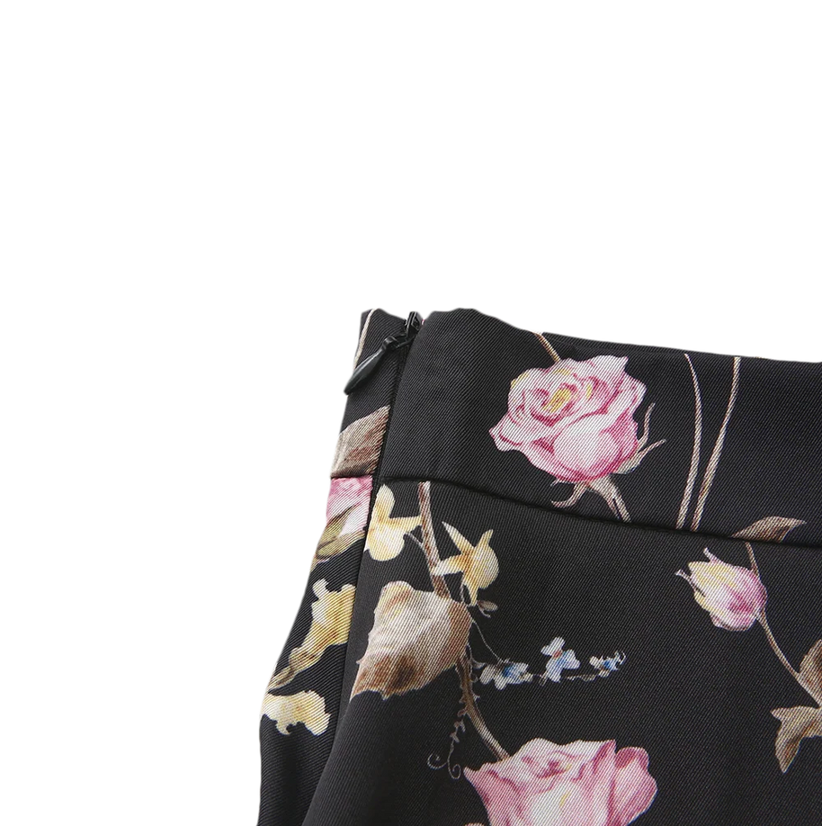 DROP WAIST FLORAL SKIRT