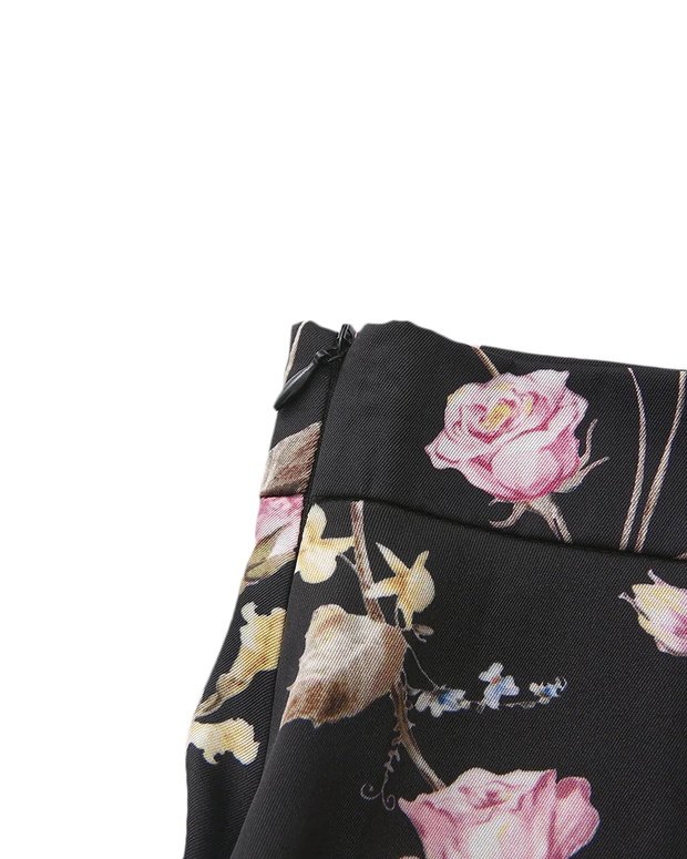 DROP WAIST FLORAL SKIRT