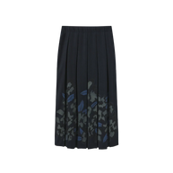 HALT PAINTED PLEATED MIDI SKIRT