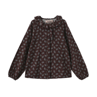 LEAF PRINTED RUFFLE BLOUSE