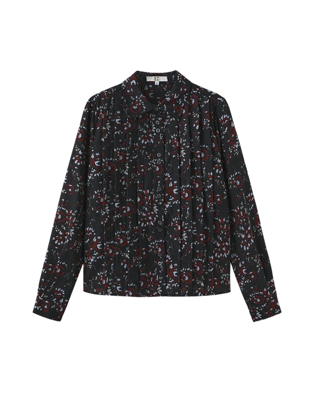 PLEATED DOUBLE BUTTON BLOUSE
