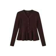 REDO KNIT PEPLUM CARDIGAN