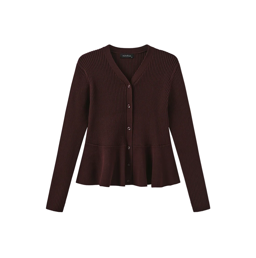 REDO KNIT PEPLUM CARDIGAN