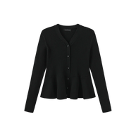 REDO KNIT PEPLUM CARDIGAN