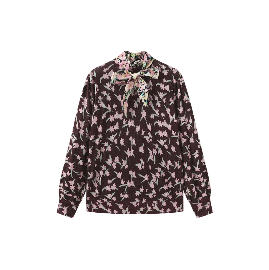VIOLA KNIT PRINTED TURTLENECK