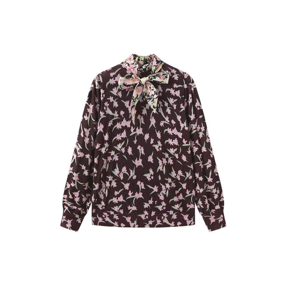 VIOLA KNIT PRINTED TURTLENECK