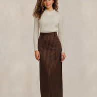 Overlap V-Neck Cable Knit Top
