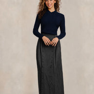 Overlap V-Neck Cable Knit Top