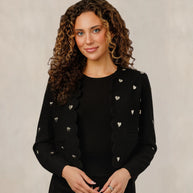 Metallic Heart Scalloped Twin Set
