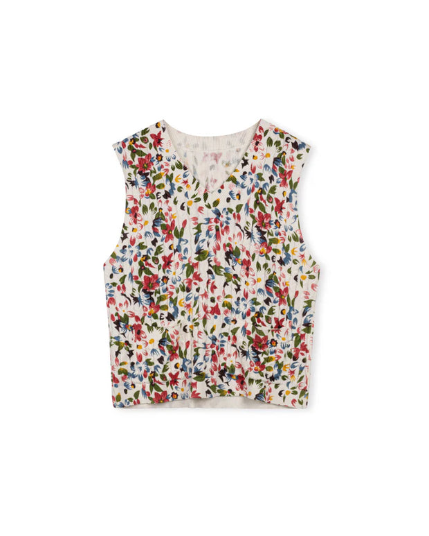 Knit Floral Vest-Junees