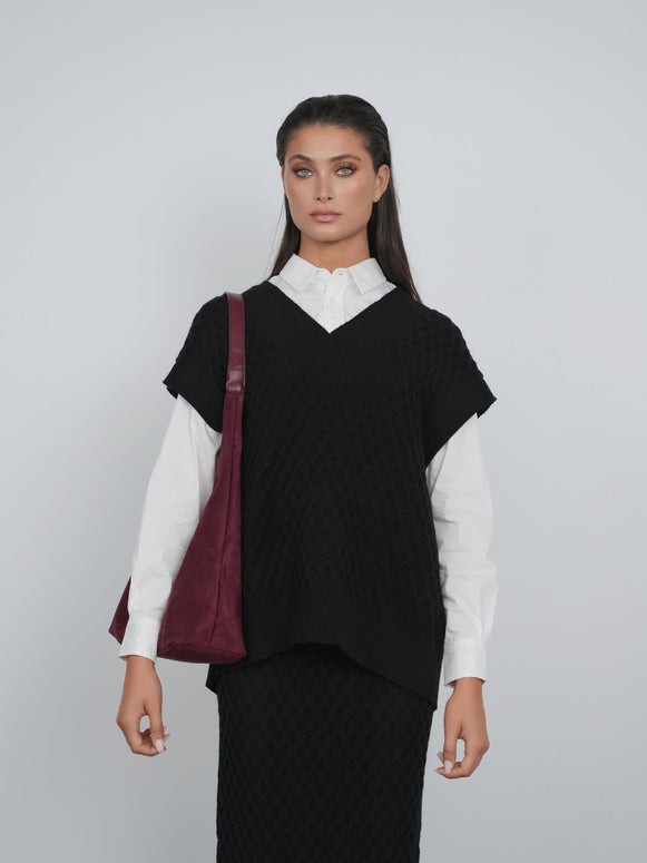 Oversized Sweater Vest - Point