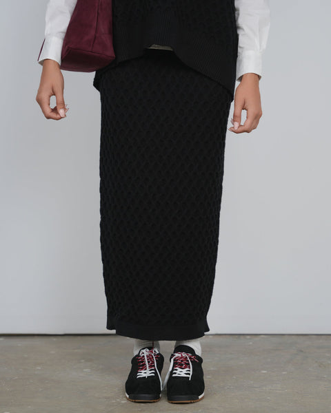 Straight Knit Maxi Skirt - Point