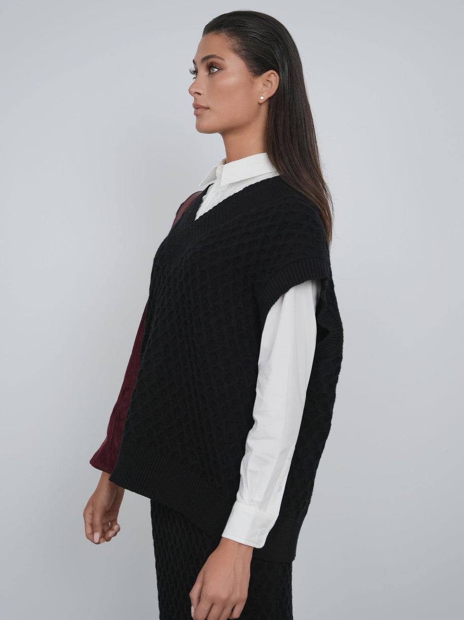 Oversized Sweater Vest - Point