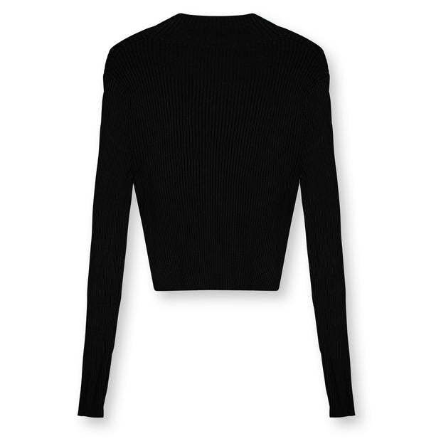 Point V-Neck Cropped Sweater