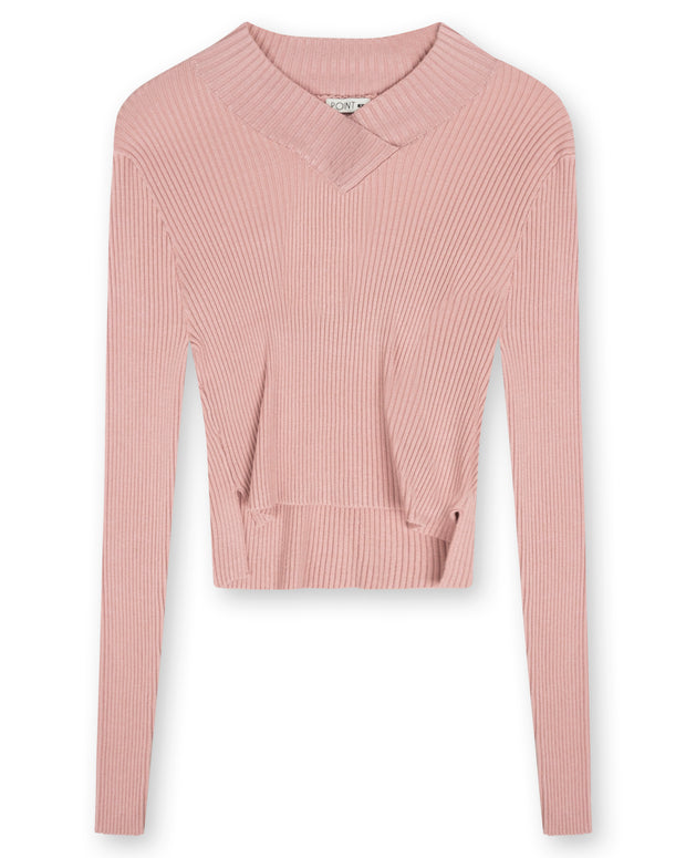 Point V-Neck Cropped Sweater - Fringe Boutique