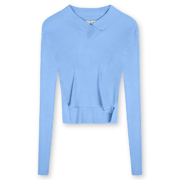 Point V-Neck Cropped Sweater