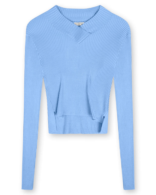 Point V-Neck Cropped Sweater - Fringe Boutique