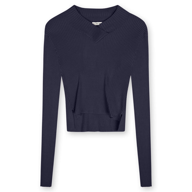 Point V-Neck Cropped Sweater