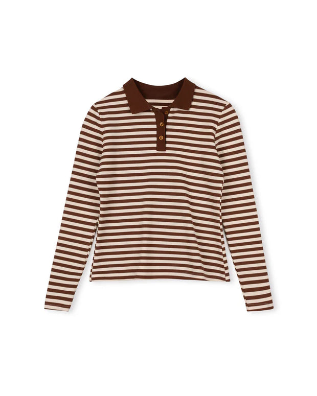 Striped Henley Polo-Junees - Fringe Boutique