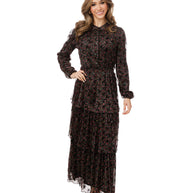 Black and Red Mesh Dress-Luella