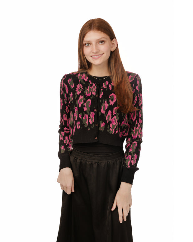 Knit Cardigan with Pink Print-Luella