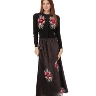 Black and pink embroidered cardigan-Luella