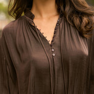 Reese set: blouse & flowing skirt burgundy