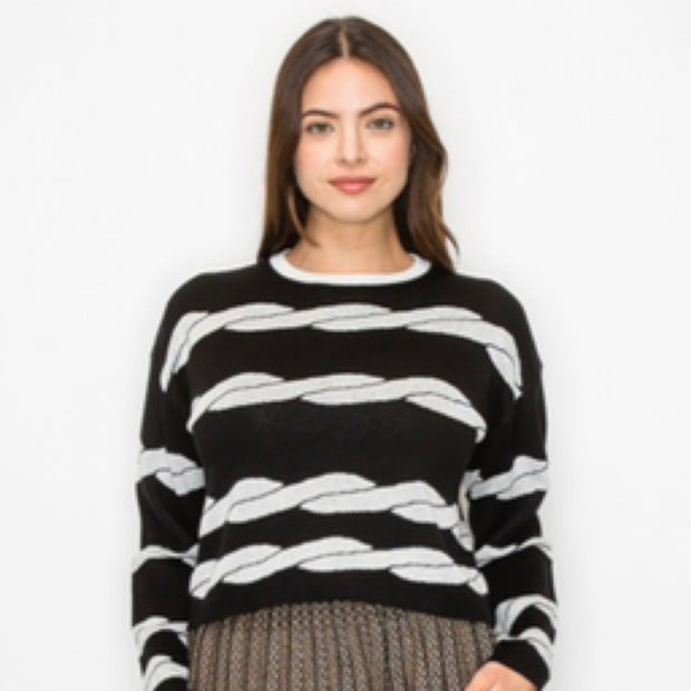 Rope print sweater - yal