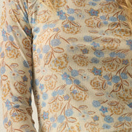 Floral Mesh Mock Neck Thumbhole Top