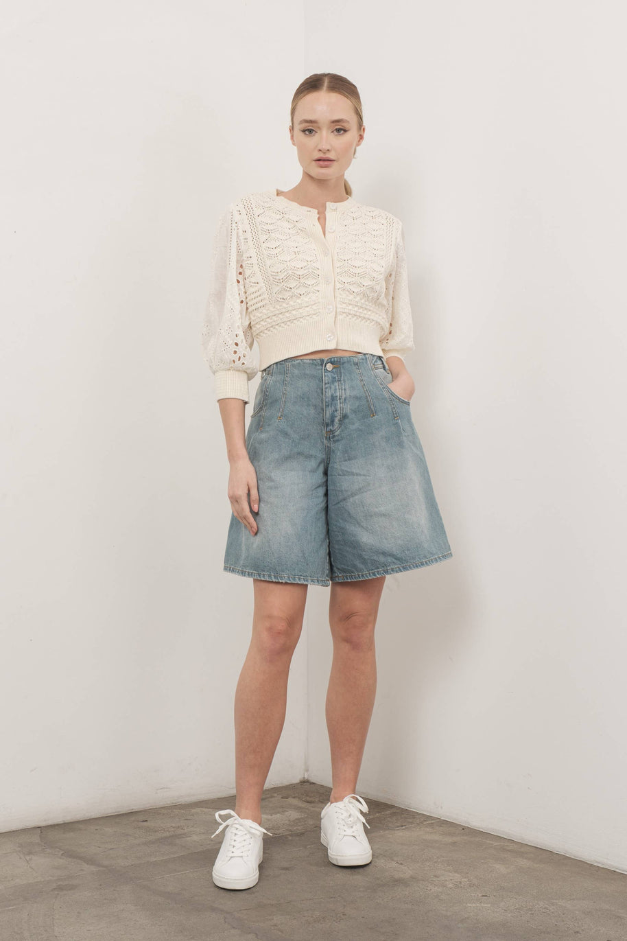 HENDRY 3/4 SLEEVES CARDIGAN ￼