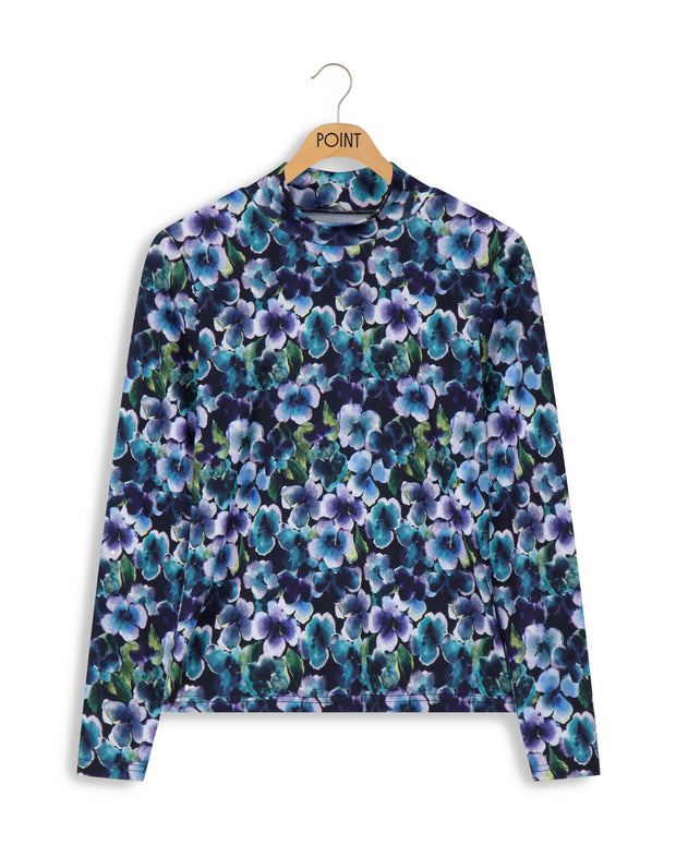 Printed Mock Neck -Point