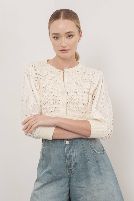 HENDRY 3/4 SLEEVES CARDIGAN ￼