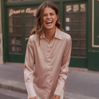 Léa satin shirt (S-M-L-XL) FW26 - CK08091: Black / 1S-1M-1L-1XL