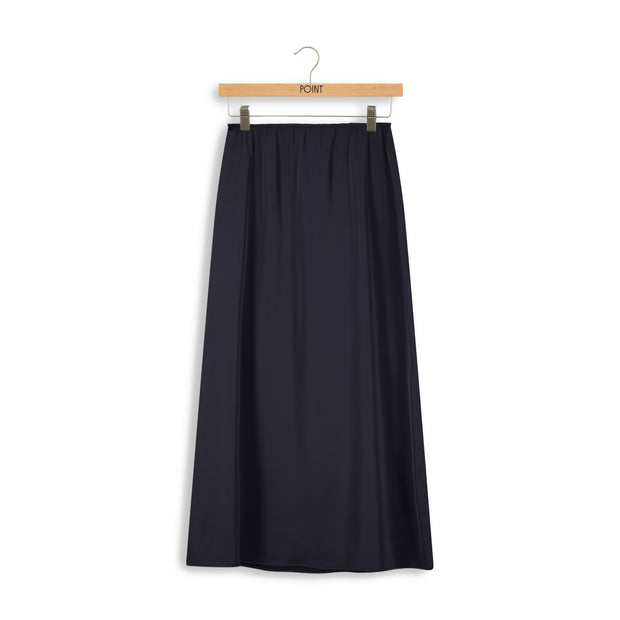 Satin A-line slip skirt-Point