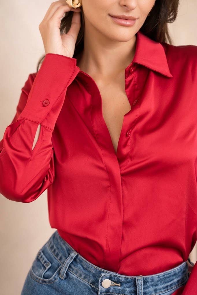 Léa satin shirt (S-M-L-XL) FW26 - CK08091: Black / 1S-1M-1L-1XL
