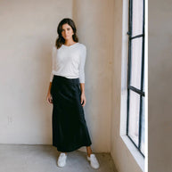 3/4 Slv Neck Tee-Point - Fringe Boutique