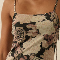 Floral-Print Mesh Midi Slip Dress