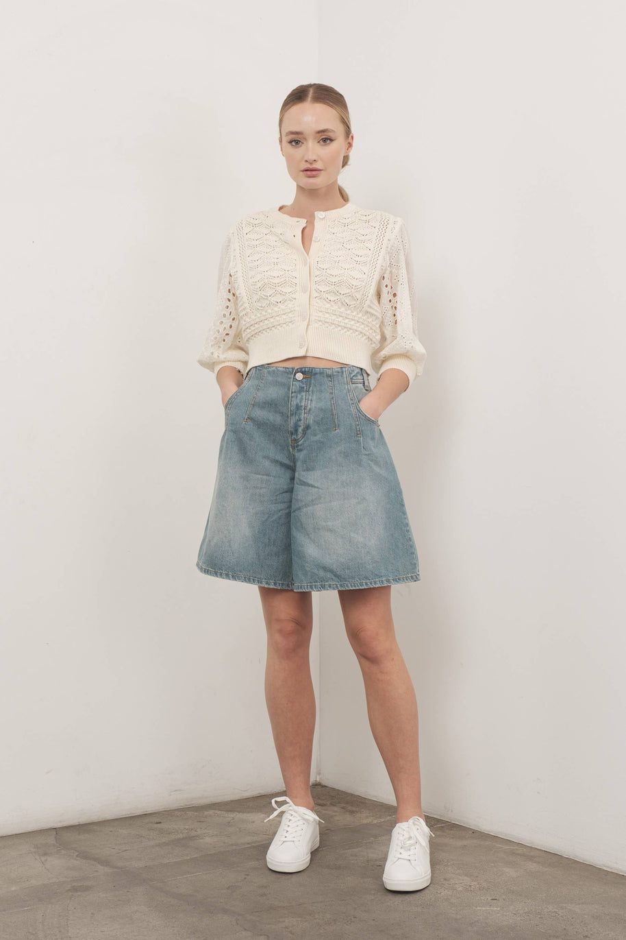 HENDRY 3/4 SLEEVES CARDIGAN ￼